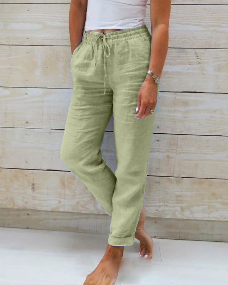 Bruna | Pantalón de algodón y lino