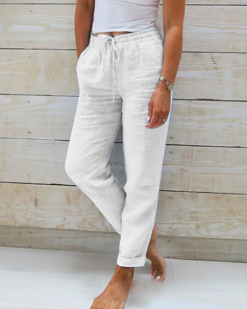 Bruna | Pantalón de algodón y lino