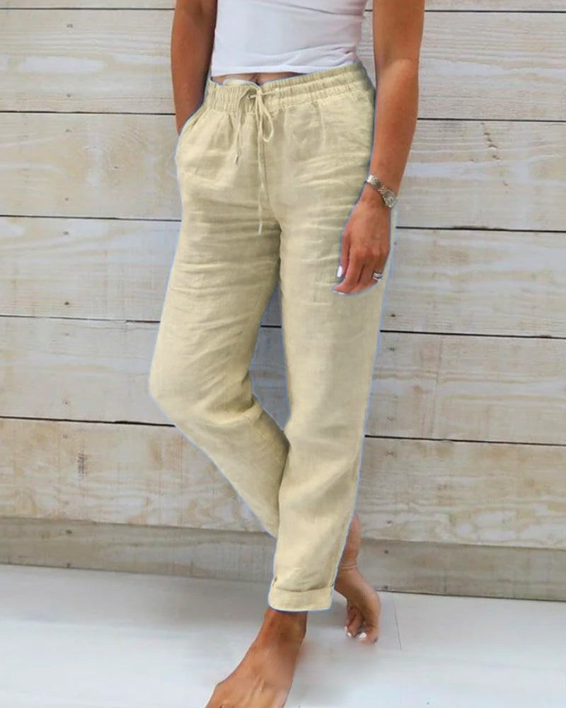 Bruna | Pantalón de algodón y lino