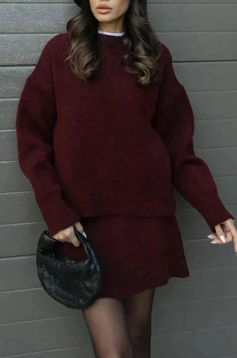 Beatrice | Conjunto de punto con jersey y falda