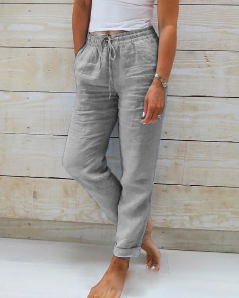 Bruna | Pantalón de algodón y lino