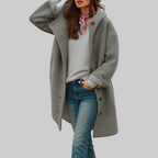 Freja | Abrigo midi con capucha y botones