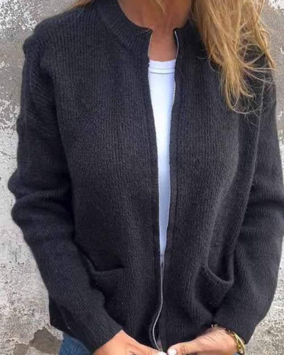 Amelia | Chaqueta de punto con cremallera y bolsillos