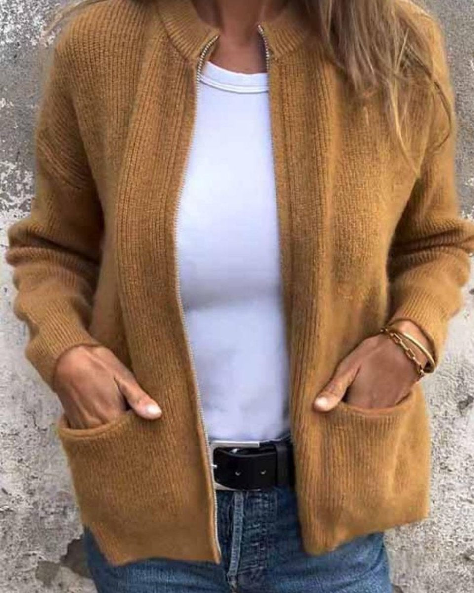 Amelia | Chaqueta de punto con cremallera y bolsillos
