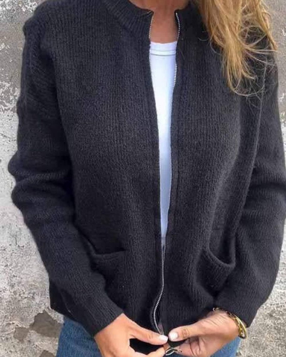 Amelia | Chaqueta de punto con cremallera y bolsillos