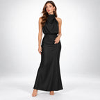 Evelyn | Vestido largo de noche con cuello halter