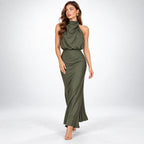 Evelyn | Vestido largo de noche con cuello halter