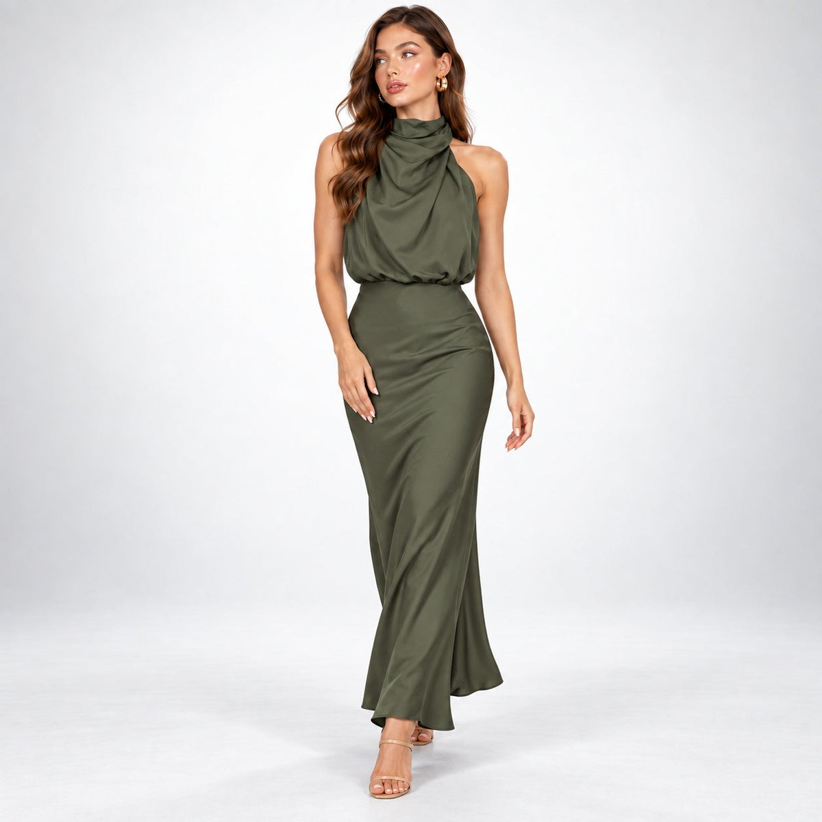 Evelyn | Vestido largo de noche con cuello halter