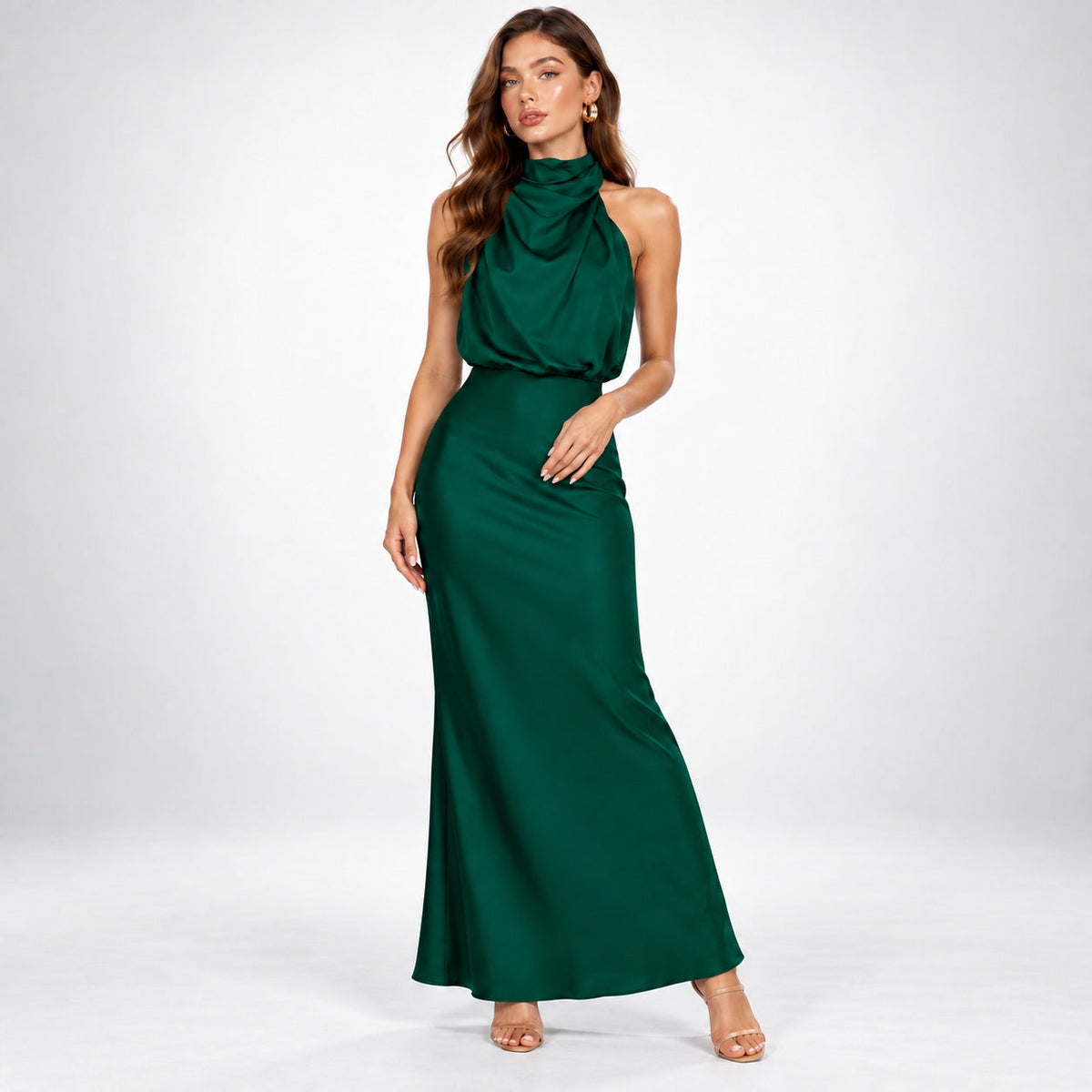 Evelyn | Vestido largo de noche con cuello halter