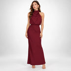 Evelyn | Vestido largo de noche con cuello halter