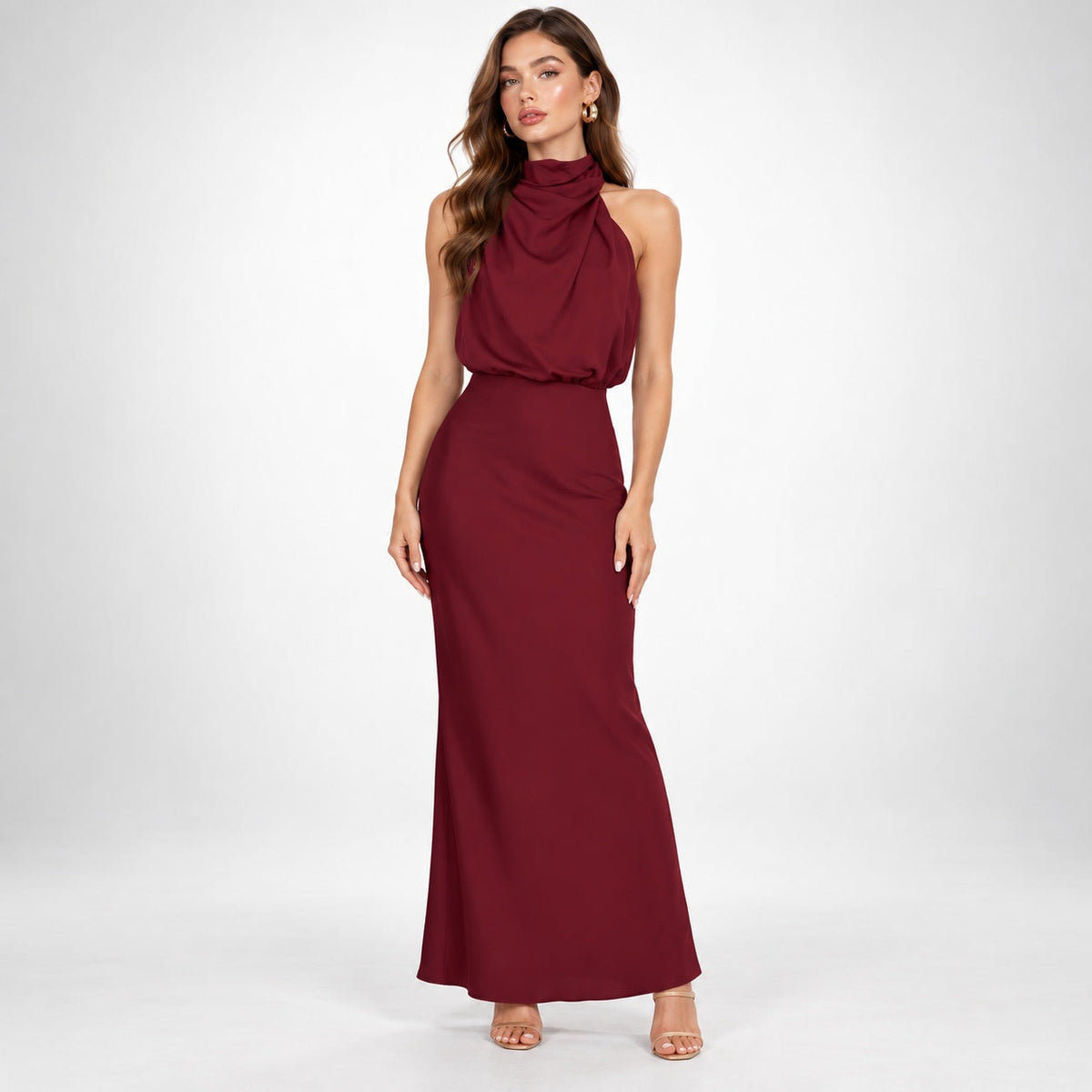 Evelyn | Vestido largo de noche con cuello halter