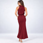 Evelyn | Vestido largo de noche con cuello halter