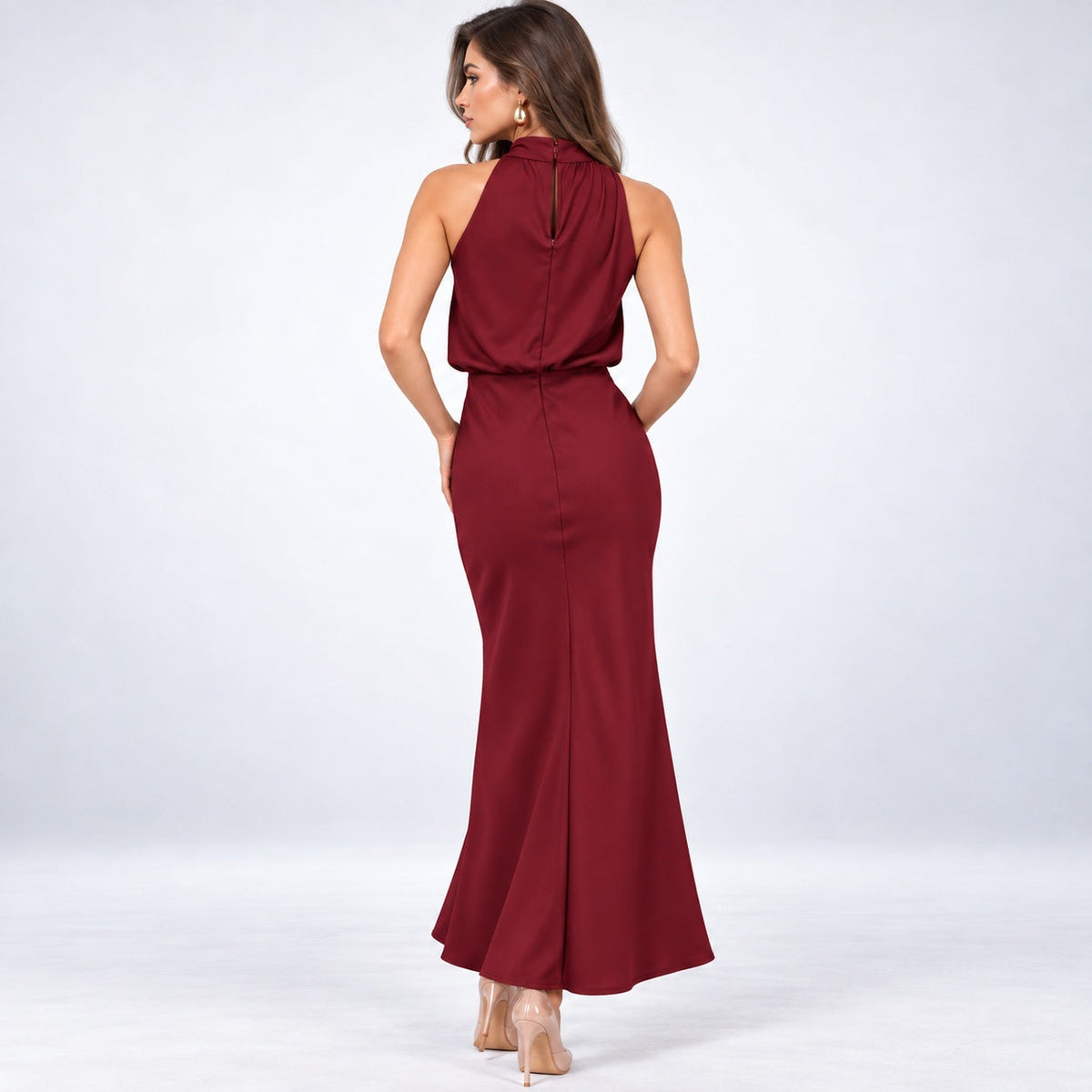 Evelyn | Vestido largo de noche con cuello halter
