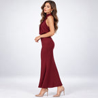 Evelyn | Vestido largo de noche con cuello halter
