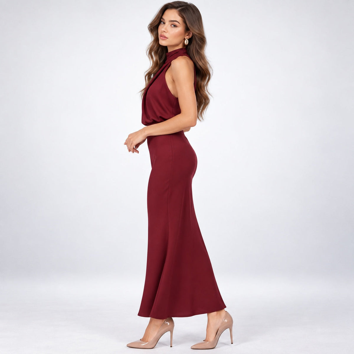 Evelyn | Vestido largo de noche con cuello halter