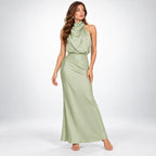 Evelyn | Vestido largo de noche con cuello halter