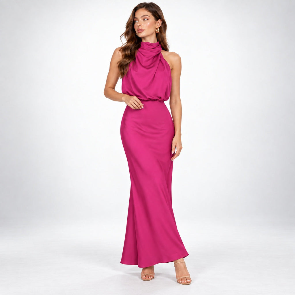 Evelyn | Vestido largo de noche con cuello halter