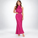 Evelyn | Vestido largo de noche con cuello halter