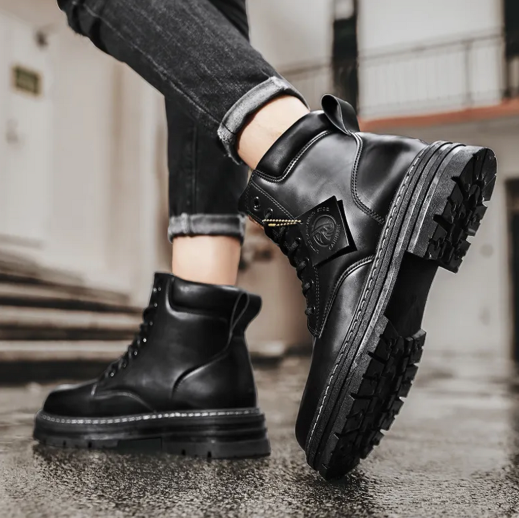 Ezra | Botas de trabajo de piel con cordones