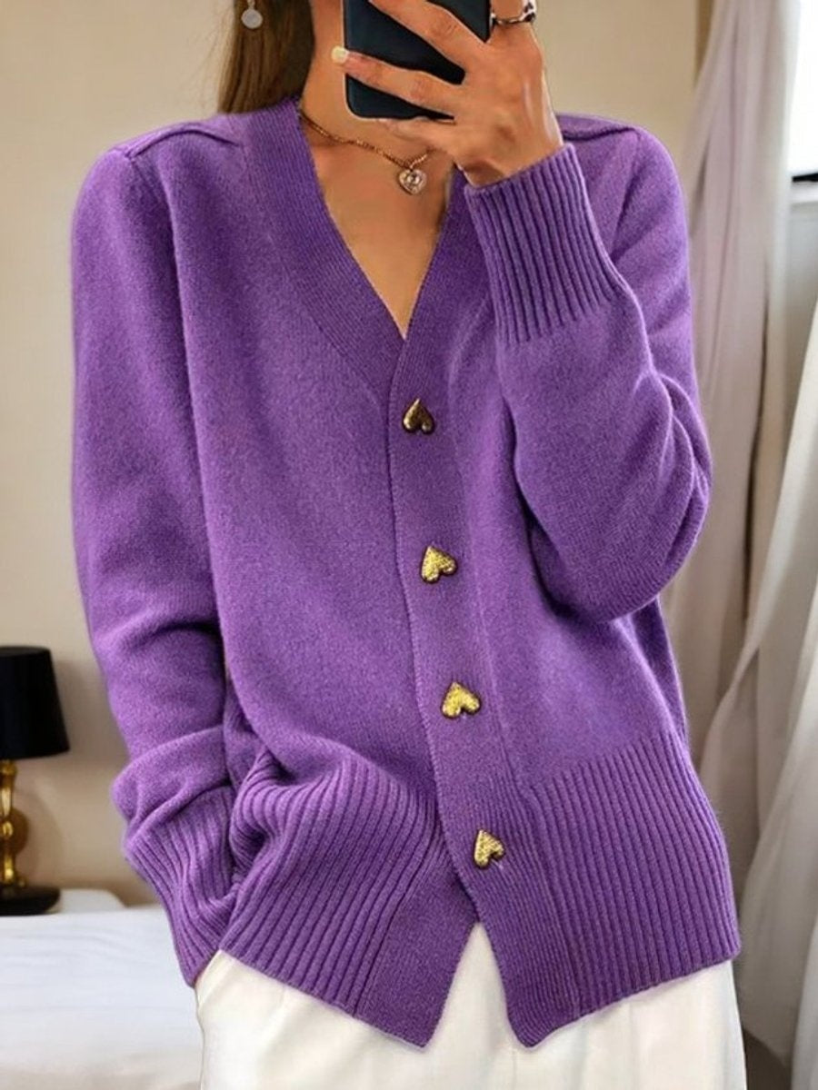 Amy | Chaqueta de punto con botones de corazón