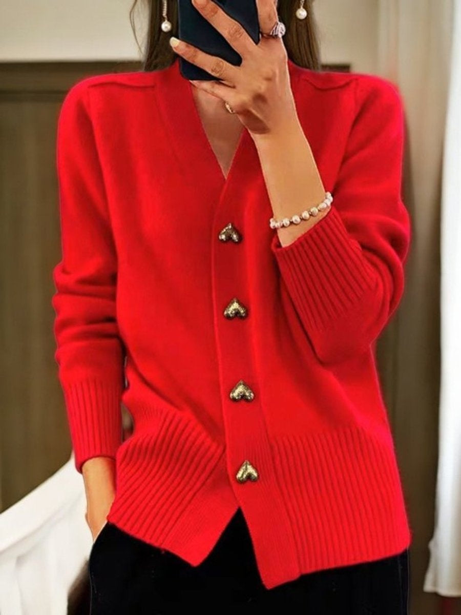 Amy | Chaqueta de punto con botones de corazón