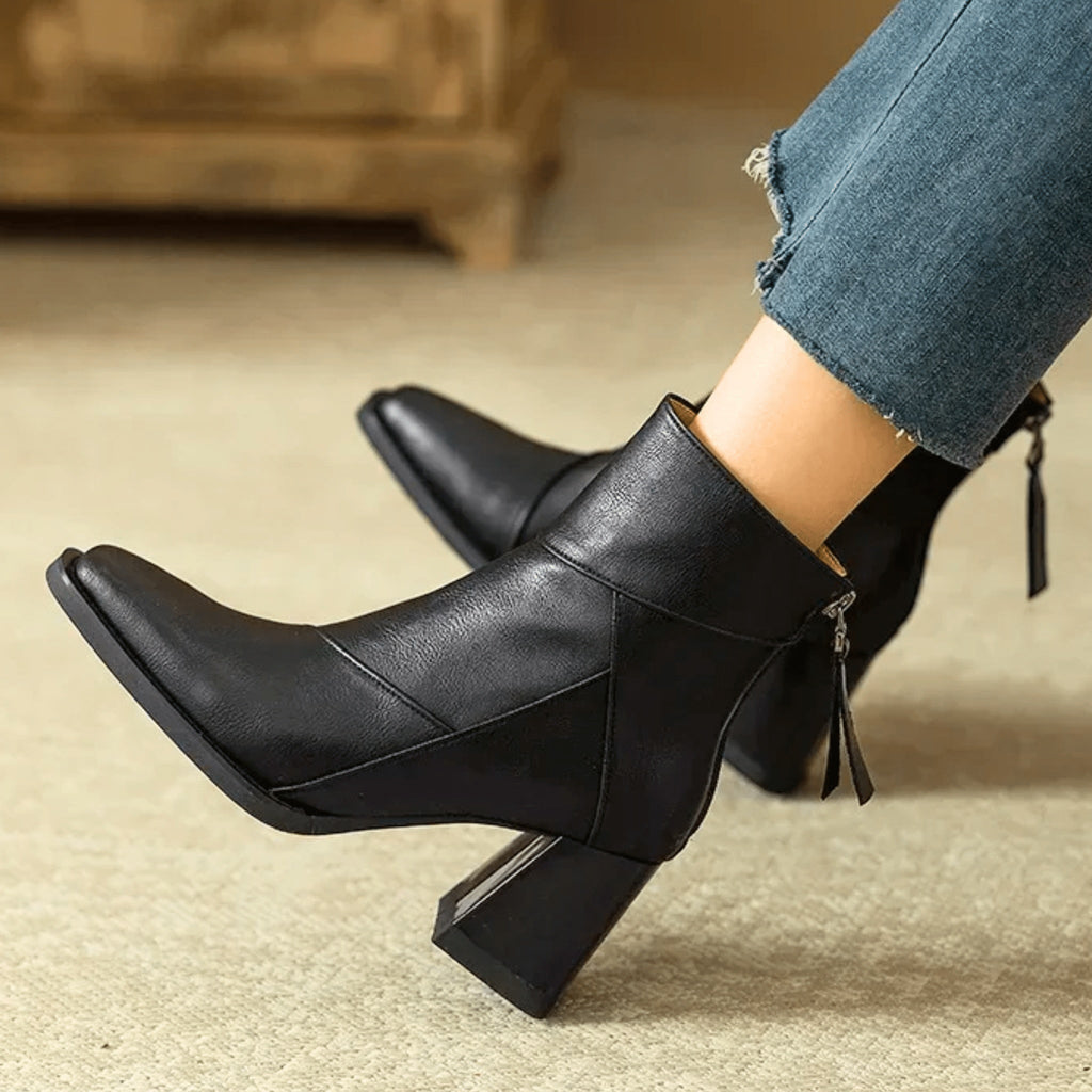 Alyssa | Botines de tacón ancho con cremallera