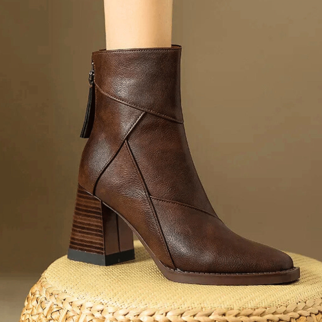 Alyssa | Botines de tacón ancho con cremallera