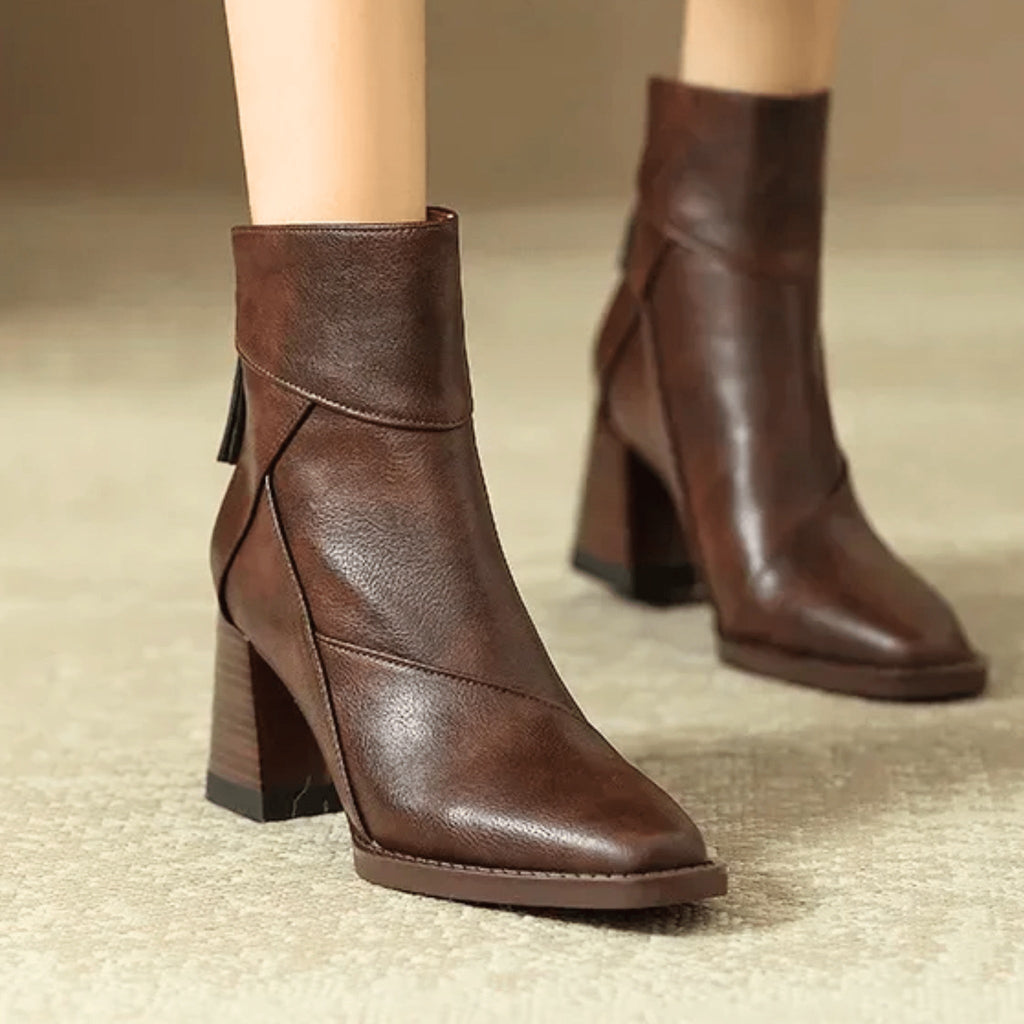 Alyssa | Botines de tacón ancho con cremallera