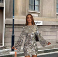 Madison | Vestido corto de lentejuelas de manga larga