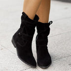Delaney | Botas planas de ante con hebilla