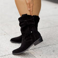 Delaney | Botas planas de ante con hebilla