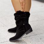Delaney | Botas planas de ante con hebilla