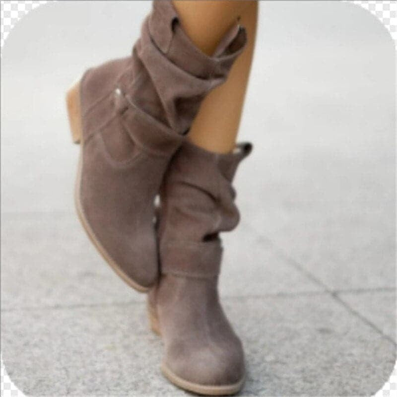 Delaney | Botas planas de ante con hebilla