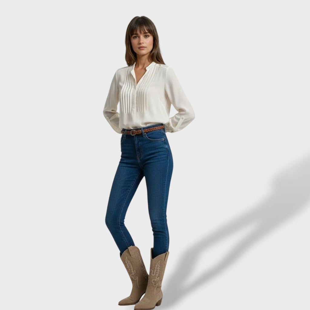 Melody | Botas cowboy altas de ante con bordado