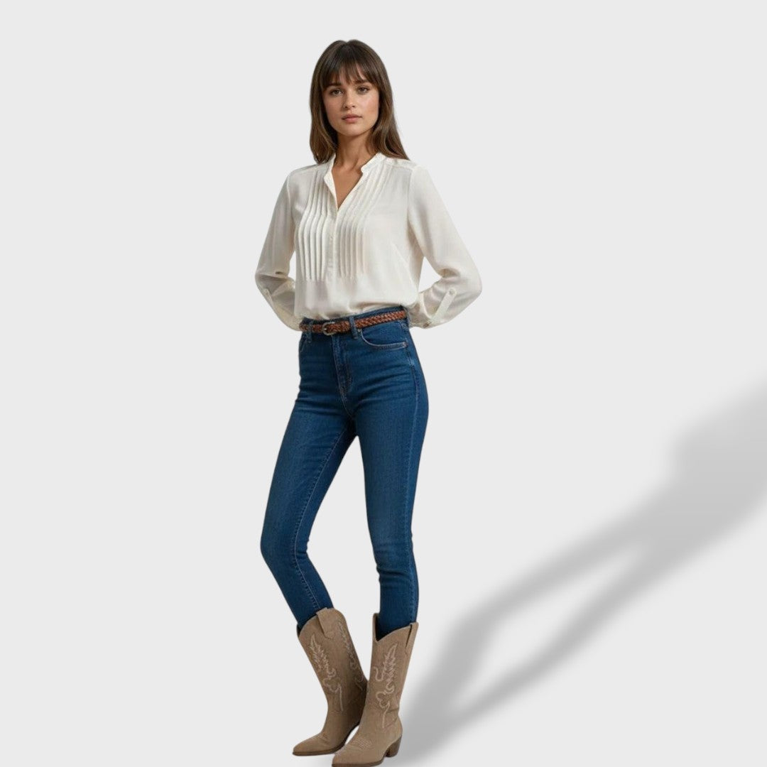 Melody | Botas cowboy altas de ante con bordado