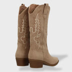 Melody | Botas cowboy altas de ante con bordado