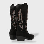 Melody | Botas cowboy altas de ante con bordado