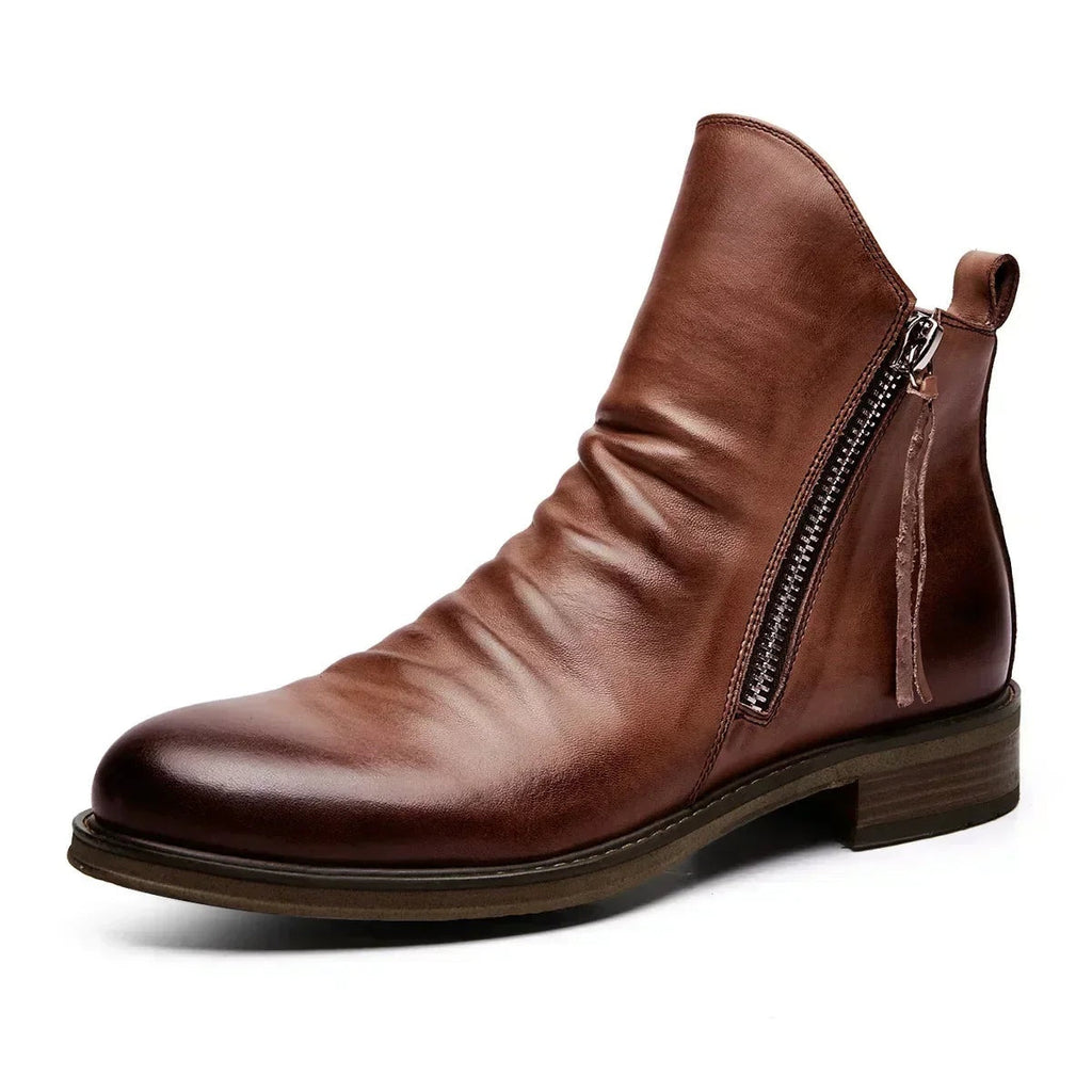 Caleb | Botines chelsea de piel con cremallera