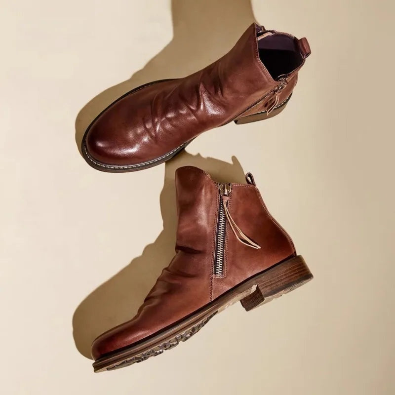 Caleb | Botines chelsea de piel con cremallera