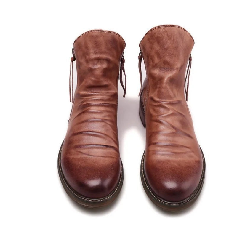 Caleb | Botines chelsea de piel con cremallera